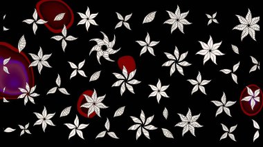 Renkli Bahar Teması eskiz kalıbı. Raster. Düz Çiçek Elementleri Tasarımı.