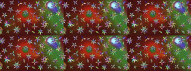 Raster illüstrasyonundaki çiçek desenli çizim. Güzel kumaş deseni. Renkli Bahar Teması eskiz kalıbı. Düz Çiçek Elementleri Tasarımı.