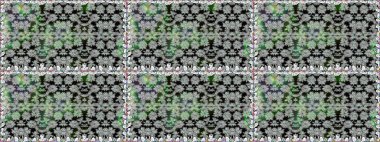 Gri renkli çiçekler. Hediye ambalaj kağıdı, tebrik kartları, posterler ve pankart tasarımı. Raster düz çiçekleri pürüzsüz desen.