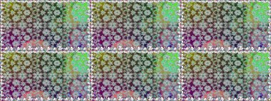 Raster illüstrasyonunda kusursuz çiçek deseni. Renkli Yaz Temalı Kusursuz Arkaplan. Gri renkli çiçekler. Düz Çiçek Elementleri Tasarımı.