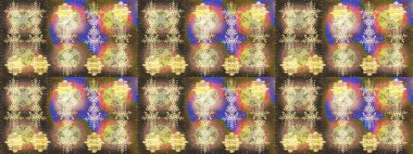 Kış konsepti Kahverengi, nötr ve bej renklerde kar tanelerinden oluşan kış deseni. Düz yatıyordu. Raster illüstrasyonu.