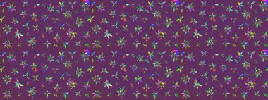 Güzel kumaş deseni. Küçük bir çiçekte eskiz deseni. Raster illüstrasyonu. Güzel çiçek arkaplanı..