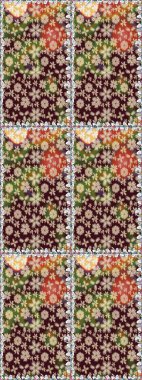 Raster illüstrasyonu. Çiçekli tebrik kartı. Suluboya çiçek buketi. Doğum günü kartı ya da düğün davetiyesi. Çiçek arkaplan. Kahverengi renklerde.