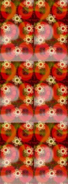 Motley illüstrasyonu. Çiçekli bahar çiçekleri. Küçük çiçekte güzel bir desen. Moda baskıları için zarif bir şablon. Küçük renkli çiçekler..