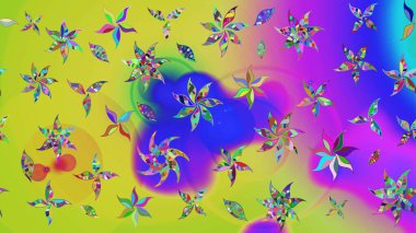 Sarı ve menekşe renkleri üzerinde güzel çiçekler olan eskiz deseni, suluboya çiçek deseni, duvar kağıdı, kart veya kumaş için fayanslı. Raster..