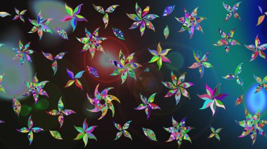 Gri ve mavi renkte çiçekler. Renkli Bahar Teması eskiz kalıbı. Düz Çiçek Elementleri Tasarım Raster illüstrasyonu. Çiçek eskiz kalıbı geçmişi.