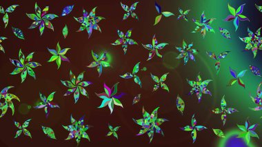 Çiçek izi. Çiçekler suluboya tarzında kahverengi ve yeşil renklerde. Suluboya çizim deseni.