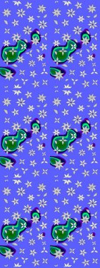 Çiçek tasarımı için inanılmaz bir kolaj cenneti tarzı. Çiçekli zambakların eskiz geçmişi. Parlak çiçekli kolaj çiçekleri mavi ve nötr.