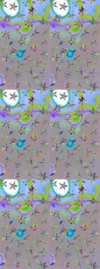 3D çiçekler, eskiz. Raster illüstrasyonu. Gri ve nötr renklerde.