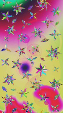 Tarafsız ve pembe renklerde çiçekler. Raster illüstrasyonunda çiçek deseni çizimi.