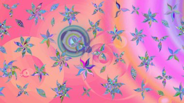 Kumaş, tekstil, duvar kağıdı baskısı için. Miles Fleur, süslü püslü bir süs. Eskiz geçmişi. Tomurcukları papatya çiçekleri olan sevimli bir çiçek deseni. Eski usul. Raster illüstrasyonu.