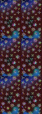 Kahverengi ve mavi renkli çiçekler. Çizim çiçek deseni duvar kâğıdı olarak kullanılabilir. Raster illüstrasyonu.