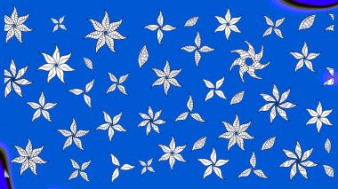 Raster düz çiçek çizim deseni. Mavi ve nötr renklerde çiçekler. Tasarım hediye paketi, tebrik kartları, posterler ve afiş tasarımı.