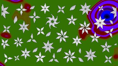 Raster illustration. Beautiful bright rough cloth, canvas. Vintage old background. Curls, shiny tracery weave. Garland of flowers. Pattern, sketch, floral border.