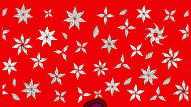 Raster illüstrasyonu. Kırmızı ve nötr kıvırcık çiçekler kırmızı ve nötr renklerde şekillenir. Klasik çiçek tasarım elementleri.