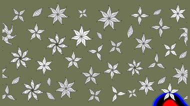 Tekstil için figür. Yapraklı çizim şekli. Şirin, zarif çiçekler Raster illüstrasyonu. Poster ya da kapak için arka plan. Davetiye ve kartpostal tasarımı için dekoratif çiçek unsurları.