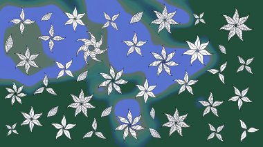 Chichi 'nin kumaş kalıbını çiz. Çiçek deseni. Renkli Bahar Teması eskiz kalıbı. Raster illüstrasyonu. Düz Çiçek Elementleri Tasarımı.