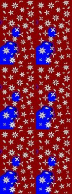 Kırmızı ve mavi renkte çiçekler. El çizimi. Suluboya çizimi. Çiçekli çizim deseni.