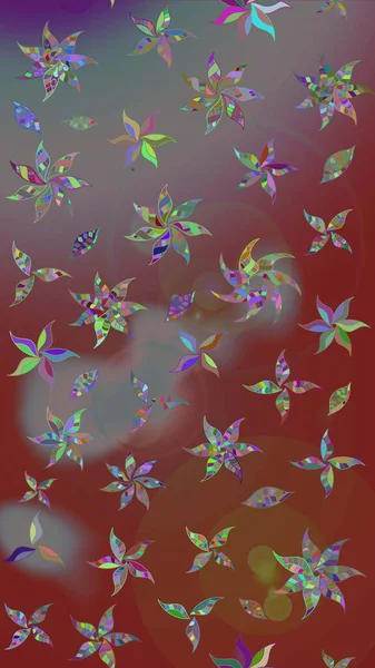 Renkli Yaz Temalı eskiz kalıbı. Sevimli çiçek raster deseni. Düz Çiçek Elementleri Tasarımı. Modaya uygun kumaş deseni.