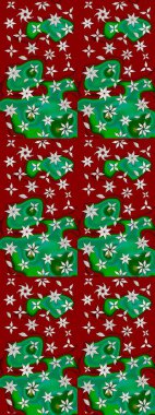 Çiçek desenli eskiz. Çiçekler kırmızı ve yeşil renklerde. Tişört baskısı için çiçek boyama rasteriName.