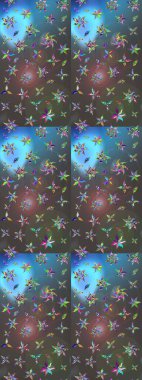 Çiçek kompozisyonu. Çiçek kolajı. Raster deseni. Çiçek arkaplan. Doğa. - Gri ve mavi çiçekler. Küçük çiçekte güzel desen var..