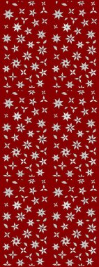 Kırmızı ve nötr renklerde şirin çiçekler. Küçük çiçekli basit bir çiçek çizimi. Moda baskısı, albüm, ambalaj kağıdı ve duvar kağıdı için zarif dekoratif süslemeler. Raster illüstrasyonu.