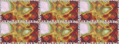 Çiçekli, suluboya desenli kusursuz çiçek deseni. Düz Çiçek Elementleri Tasarım Raster illüstrasyonu. Kahverengi renkte çiçekler. Renkli Bahar Teması Özelliksiz Arkaplan.