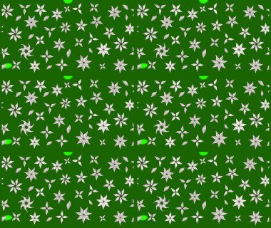 Elle boyanmış suluboya resim çizimleri, çiçekler ve bitkiler. Yeşil renkte çiçekler.