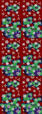 Renkli Bahar Teması eskiz kalıbı. Düz Çiçek Elementleri Tasarımı. Taslak desenli, modaya uygun kumaş deseni. Şirin çiçek elementleri. Raster illüstrasyonu.