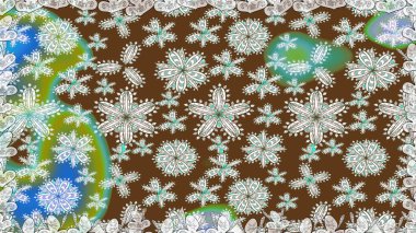 Soyut çiçek desensiz arkaplan. Raster illüstrasyonu. Küçük çiçekteki sevimli çiçek deseni. Raster deseni. Kahverengi renklerde.