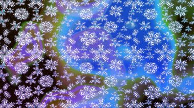 Mavi renkli çiçekler. Raster illüstrasyonu. El çizimi çiçekli soyut çizim deseni.