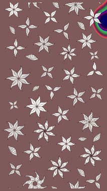 Şatafatlı bahar bahçesi dokusu. Kahverengi renkli çiçekler. Çiçek deseni. Kahverengi renkte çiçek eskizi. Raster illüstrasyonu.