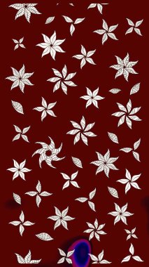 Kırmızı renkte çiçekler. Raster illüstrasyonunda çiçek deseni çizimi.