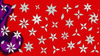 Çizgi çizimi kalıbı. Raster Moda kumaş deseni. Şirin çiçekler..