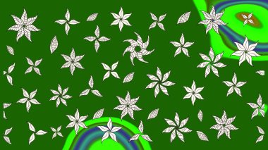 Çiçekli yumuşak bir eskiz şekli. Raster çiçekleri klasik tarzda çizilmiş. Yumuşak, yeşil renkli bahar çiçekleri. Raster illüstrasyonu.