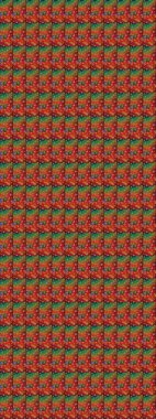 Renkli Bahar Teması eskiz kalıbı. Sevimli çiçek raster deseni. Kırmızı renkte çiçekler. Düz Çiçek Elementleri Tasarımı.