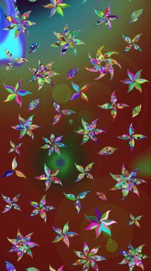 Raster hisseleri. Suluboya, elle çizilmiş. Eskiz arkaplan modeli. Çiçekler kahverengi ve kırmızıda.