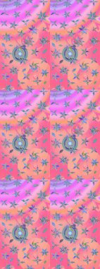 Şekil verilmiş çiçeklerle eskiz deseni. Çiçek deseni duvar kağıdı, desen dolguları ve web sayfası arka planı için kullanılabilir. Süslü zentangle çizim dokusu, soyut çiçeklerle süslenmiş..