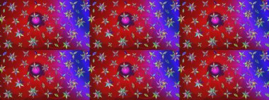 Moda baskıları için zarif bir şablon. Küçük çiçekte güzel bir desen. Küçük renkli çiçekler. Çiçekli bahar çiçekleri. Robot resim. Motley illüstrasyonu.