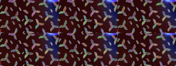 Raster illüstrasyonu. Kahverengi, mavi ve mor renkli kar taneleri. Yılbaşı Biçimi.