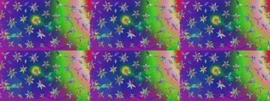 Çiçeksel fantezi tasarımı ve parlak bir arka plan çizimi. Renkli Bahar Teması eskiz kalıbı. Düz Çiçek Elementleri Tasarımı.