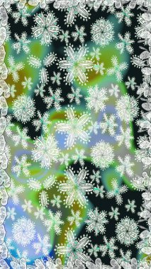 Gri ve nötr renklerde etnik çiçeklerle kusursuz bir desen. Asya Tekstil 'inde Raster Çiçek İllüstrasyonu.