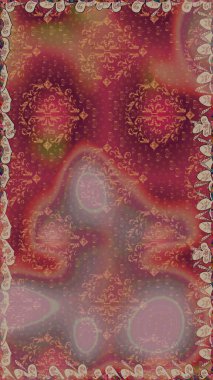 Millefleur 'lar. Tekstil, kumaş, kapaklar, duvar kağıtları, baskı, naylon, yapıştırma, örgü, dekupaj için çiçeksiz arkaplan. Küçük kahverengi ve kırmızı renkte güzel bir besin torbası deseni, çiçekler..