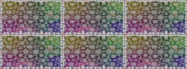 Düz Çiçek Elementleri Tasarımı. Gri renkli çiçekler. Raster illüstrasyonunda kusursuz çiçek deseni. Renkli Bahar Teması Kusursuz Arkaplan.