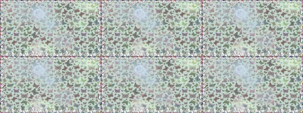 Kızlar, erkekler, elbiseler, duvar kağıtları için soyut, pürüzsüz desenler. Farklı yönlere uçan renkli kelebek koleksiyonu. Raster illüstrasyonu.