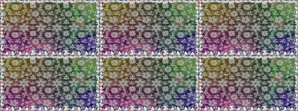 Düz Çiçek Elementleri Tasarımı. Gri renkli çiçekler. Raster illüstrasyonunda kusursuz çiçek deseni. Renkli Bahar Teması Kusursuz Arkaplan.