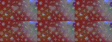 Küçük çiçekteki sevimli çiçek deseni. Raster deseni. Nazik, yaz çiçekleri kahverengi ve gri renklerde. Raster illüstrasyonu.