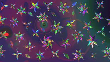 Mor ve mor renkli çiçekler. Çiçekli çiçek deseni, suluboya. Renkli Bahar Teması eskiz kalıbı. Düz Çiçek Elementleri Tasarımı. Raster illüstrasyonu.