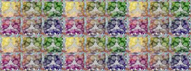 Raster illüstrasyonunda kusursuz çiçek deseni. Suluboya tarzında tarafsız ve gri renkte çiçekler.