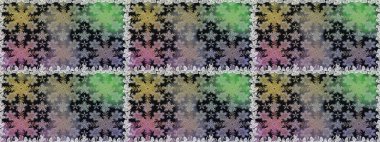 Senin tasarımın için, duvar kağıdı. Raster geometrik arka plan. Gri renklerde, altın çiçekli altın desenler. Altın rengi kusursuz illüstrasyon.